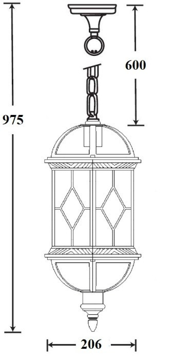 Уличный светильник подвесной SORENTO 92605 Bl
