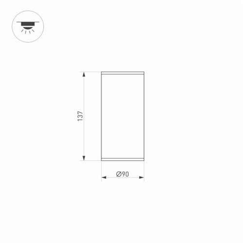 Светильник LGD-FORMA-SURFACE-R90-12W Warm3000 (GR, 44 deg, 230V) (ARL, IP54 Металл, 3 года)