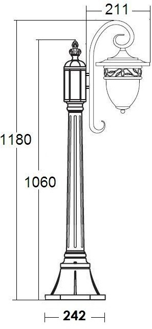 Наземный фонарь KRAKOV 1 L 87207L/18L Gb
