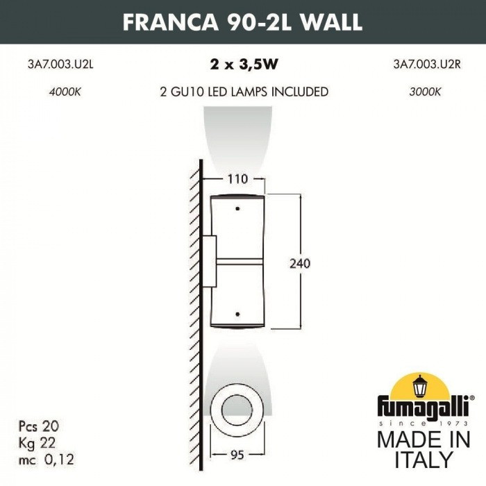 Архитектурная подсветка Franca 90 3A7.003.000.LXU2L