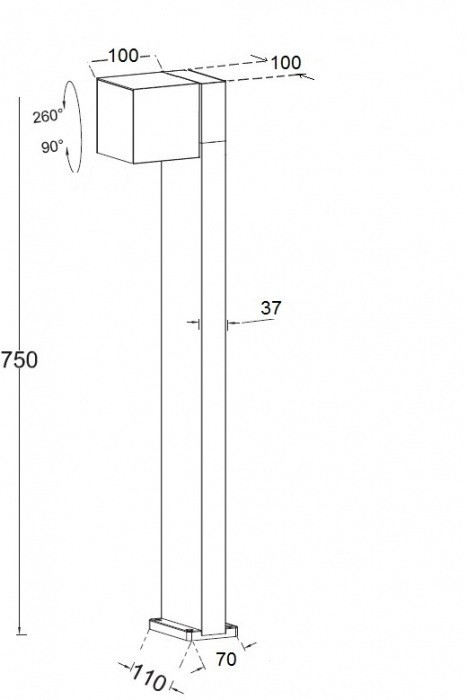 Наземный фонарь TUBE LED W1938-1-750 Gr