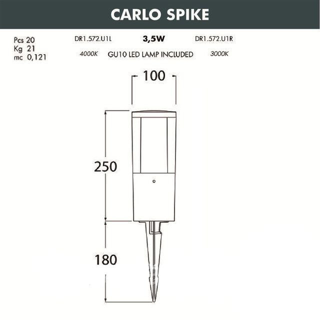 Грунтовый светильник Carlo DR1.572.000.AXU1L