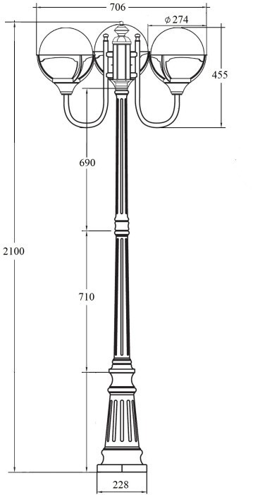 Наземный фонарь GENOVA 88109B/10A Bl