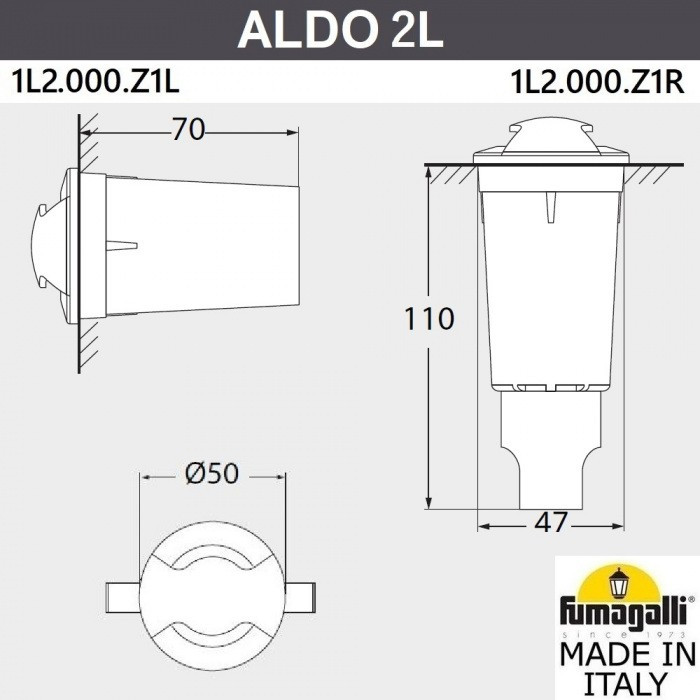 Встраиваемый светильник уличный Aldo 1L2.000.000.AXZ1L