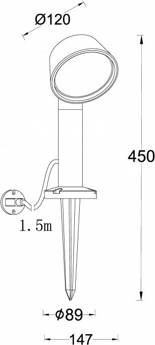 Грунтовый светильник TUBE LED W2886-SP Gr