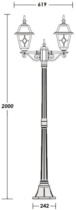 Наземный фонарь FARO lead GLASS 91108A lgG Bl