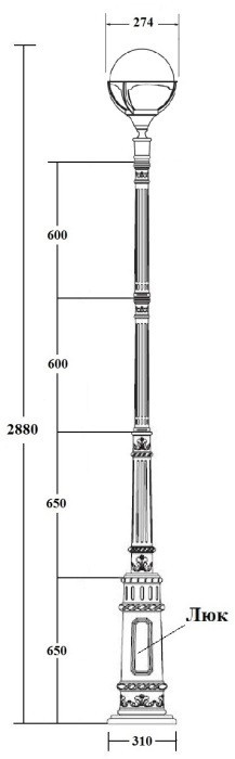 Наземный фонарь GENOVA 88110/E7 Bl