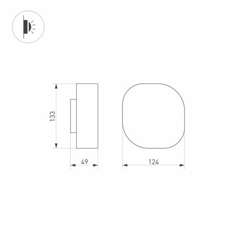 Светильник LGD-SWAMP-WALL-7W Warm3000 (GR, 93 deg, 230V) (ARL, IP65 Металл, 3 года)