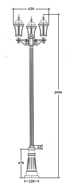 Наземный фонарь ASTORIA 1 L 91310LB B2 Bl