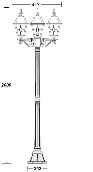 Наземный фонарь FARO lead GLASS 91108B lgY Bl