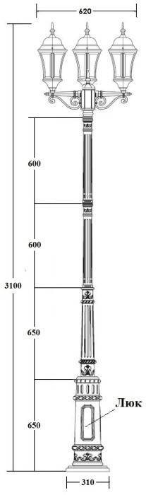 Наземный фонарь ASTORIA 1 L 91310LB/E7 Bl