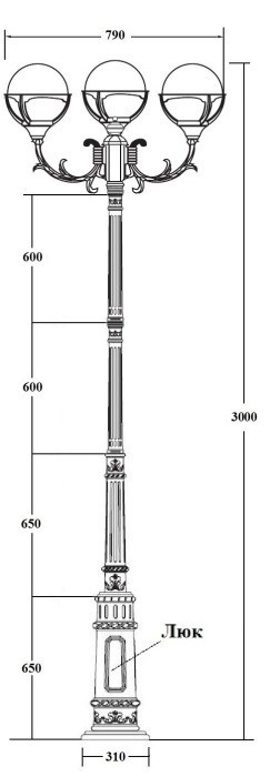 Наземный фонарь GENOVA 88110B/16/E7 Bl