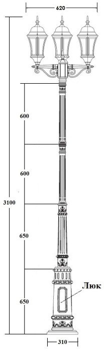 Наземный фонарь ASTORIA 1 L 91310LB/E7 Gb