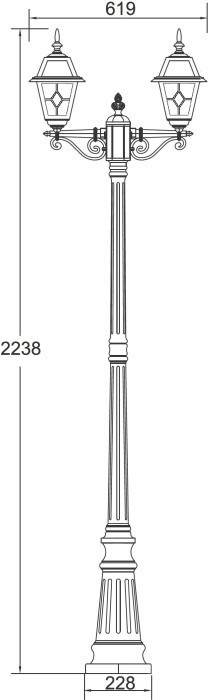 Наземный фонарь FARO lead GLASS 91109A lgG Bl