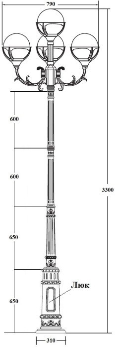 Наземный фонарь GENOVA 88110C/16/E7 Bl