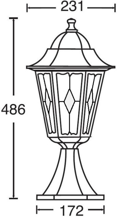 Наземный фонарь PETERSBURG lead GLASS 79804lg Bl