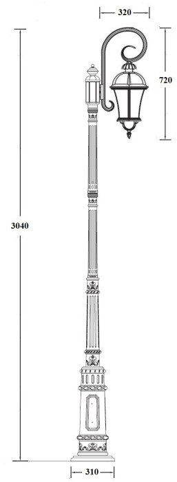 Наземный фонарь ROMA L 95210L/18/E7 Bl