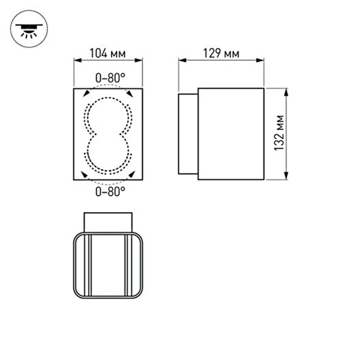 Светильник LGD-Wall-Vario-J2WH-12W Warm White (ARL, IP54 Металл, 3 года)