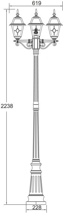 Наземный фонарь FARO lead GLASS 91109B lgG Bl