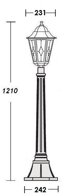 Наземный фонарь PETERSBURG lead GLASS 79807lg Gb