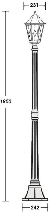 Наземный фонарь PETERSBURG lead GLASS 79808lg Bl
