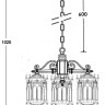 Уличный светильник подвесной DELI S 89970S/3 Bl