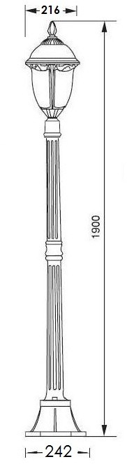 Наземный фонарь St.LOUIS L 89108L Bl мат/тр