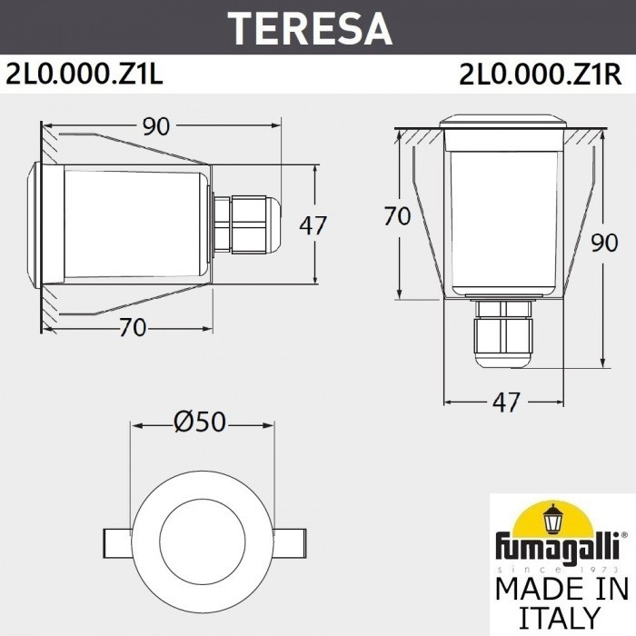 Встраиваемый светильник уличный Teresa 2L0.000.000.AXZ1L