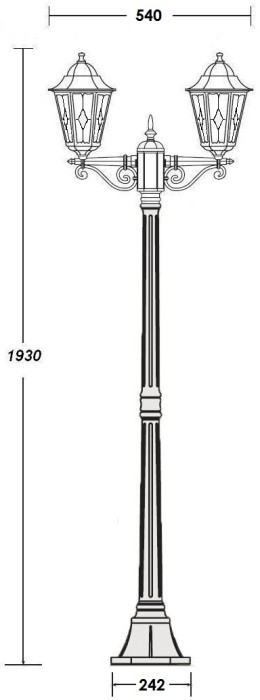 Наземный фонарь PETERSBURG lead GLASS 79808lgA Gb
