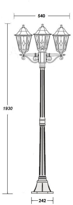 Наземный фонарь PETERSBURG lead GLASS 79808lgB Bl
