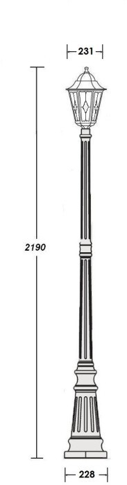 Наземный фонарь PETERSBURG lead GLASS 79809lg Bl
