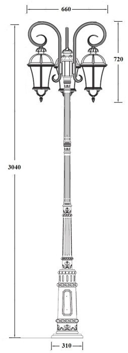 Наземный фонарь ROMA L 95210LB/18/E7 Gb