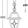 Уличный светильник подвесной FARO 91105 Bl
