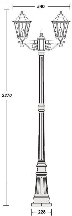 Наземный фонарь PETERSBURG lead GLASS 79809lgA Gb
