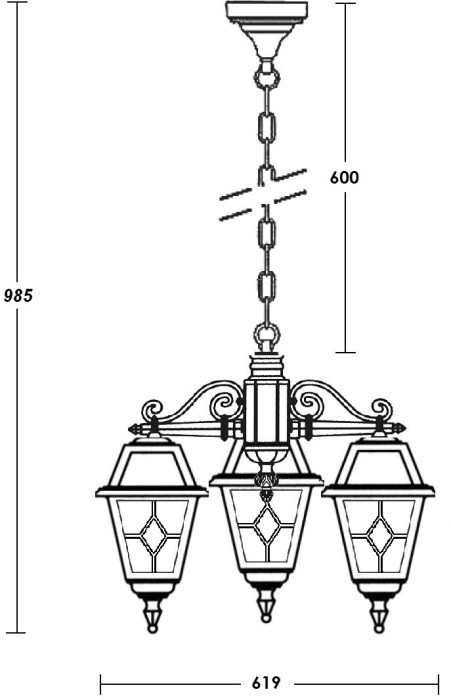 Уличный светильник подвесной FARO 91170/3 Bl