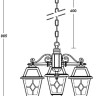 Уличный светильник подвесной FARO 91170/3 Bl