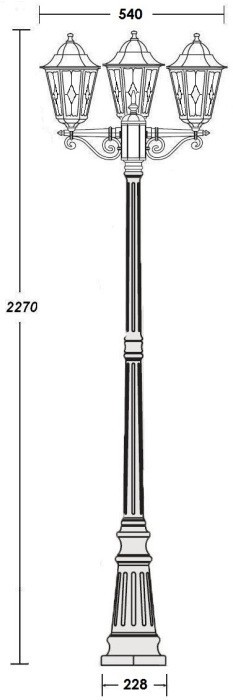 Наземный фонарь PETERSBURG lead GLASS 79809lgB Bl