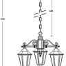 Уличный светильник подвесной PETERSBURG ECONOM 79870E/3 Bl