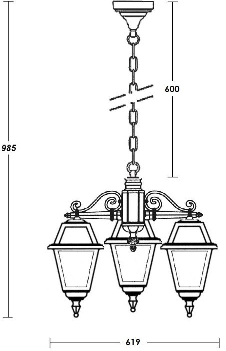 Уличный светильник подвесной FARO-FROST S 91170fS/3 Bl