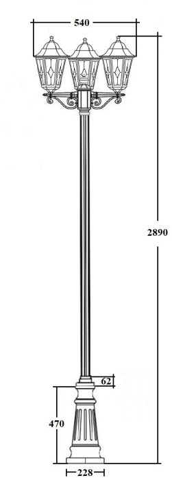 Наземный фонарь PETERSBURG lead GLASS 79810lgB B2 Bl