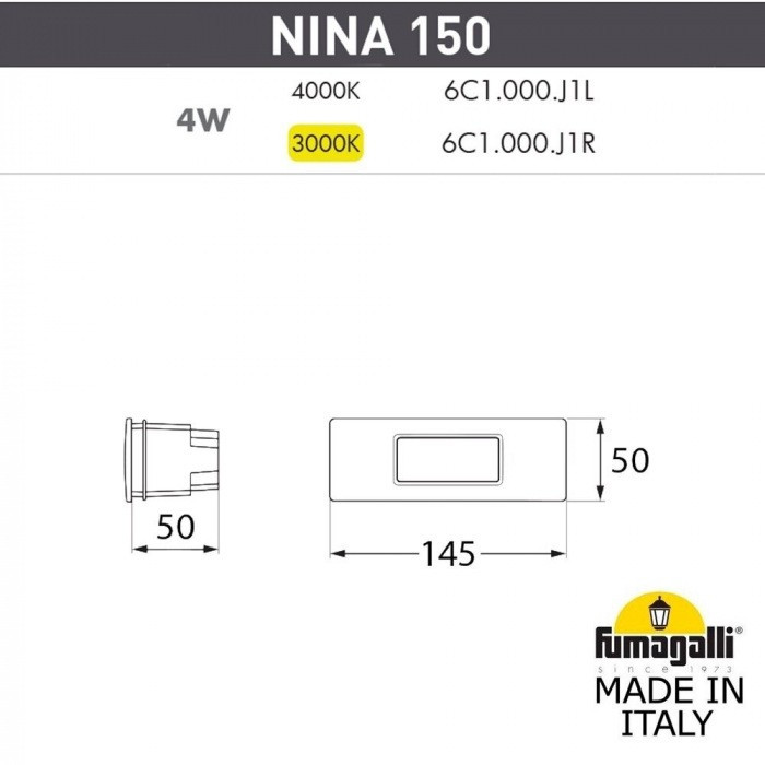 Встраиваемый светильник уличный Nina 6C1.000.000.LYJ1L