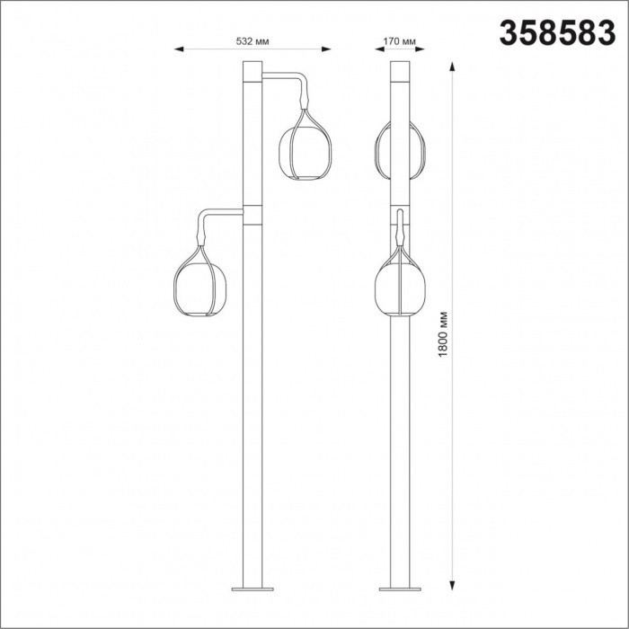 Наземный фонарь Street 358583 Novotech