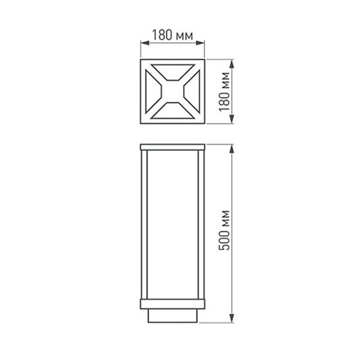 Светильник LGD-Path-Cub-H500B-12W Warm White (ARL, IP54 Металл, 3 года)