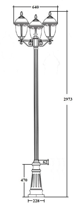 Наземный фонарь St.LOUIS L 89110LB B2 Bl мат/тр