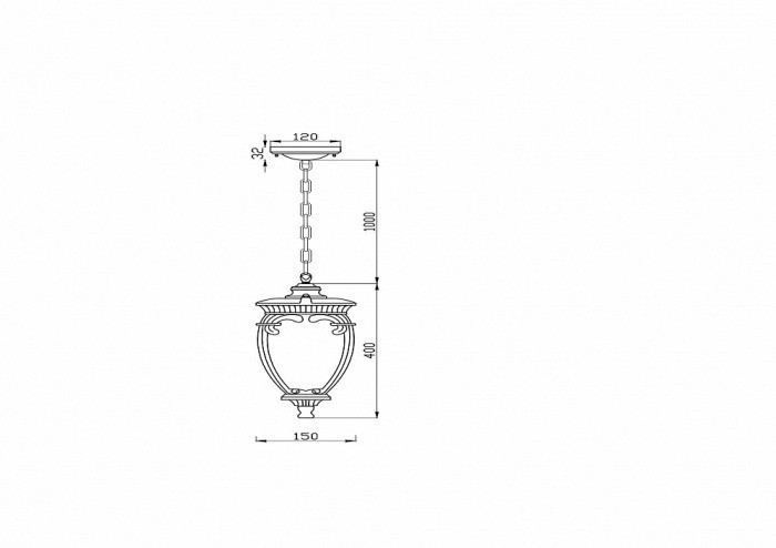 Уличный светильник подвесной Fleur O414PL-01BZ