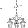 Уличный светильник подвесной PETERSBURG lead GLASS 79870lg/3 Bl