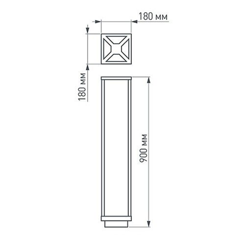 Светильник LGD-Path-Cub-H900B-12W Warm White (ARL, IP54 Металл, 3 года)