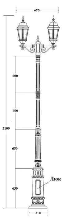 Наземный фонарь ASTORIA 2 91410A/E7 Bl