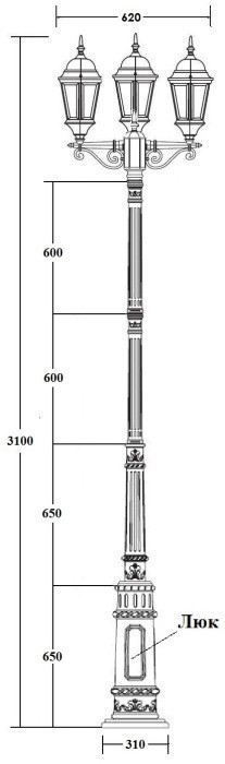 Наземный фонарь ASTORIA 2 91410B/E7 Bl