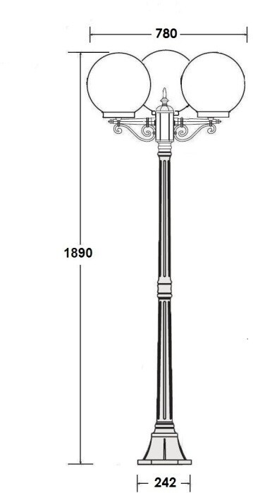 Наземный фонарь GLOBO L 88208LB Bl